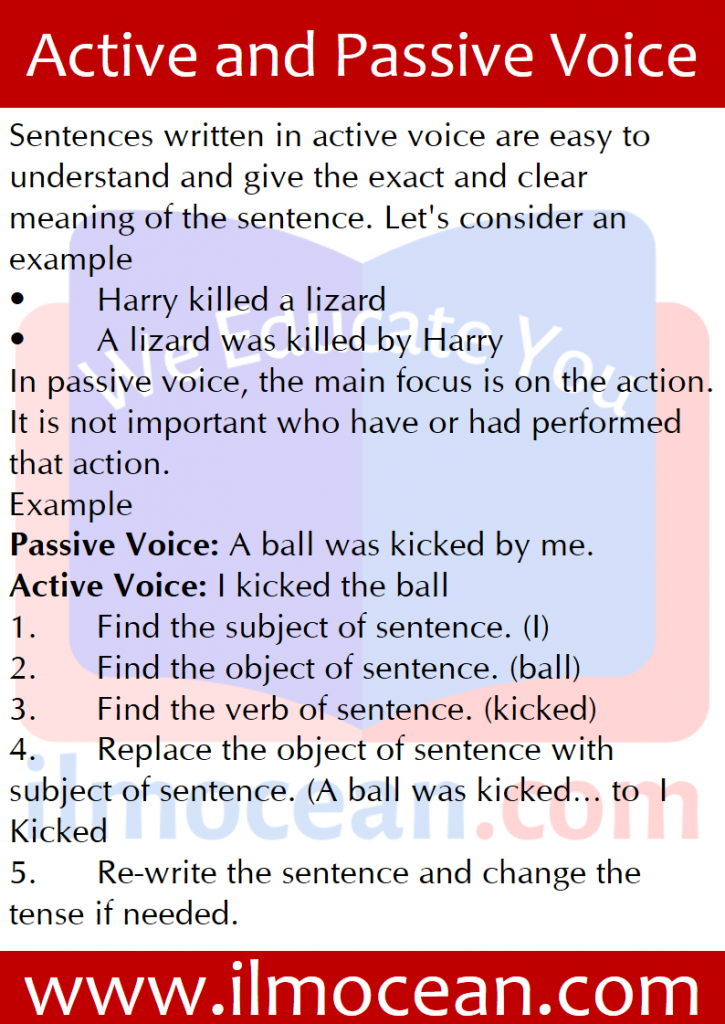 Active and Passive Voice in English with all the rules and examples. Learn Active and Passive Voice with so much ease and fun