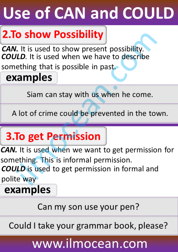 use of can could