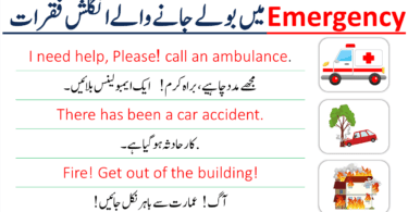 English to urdu sentences for emergency in urdu